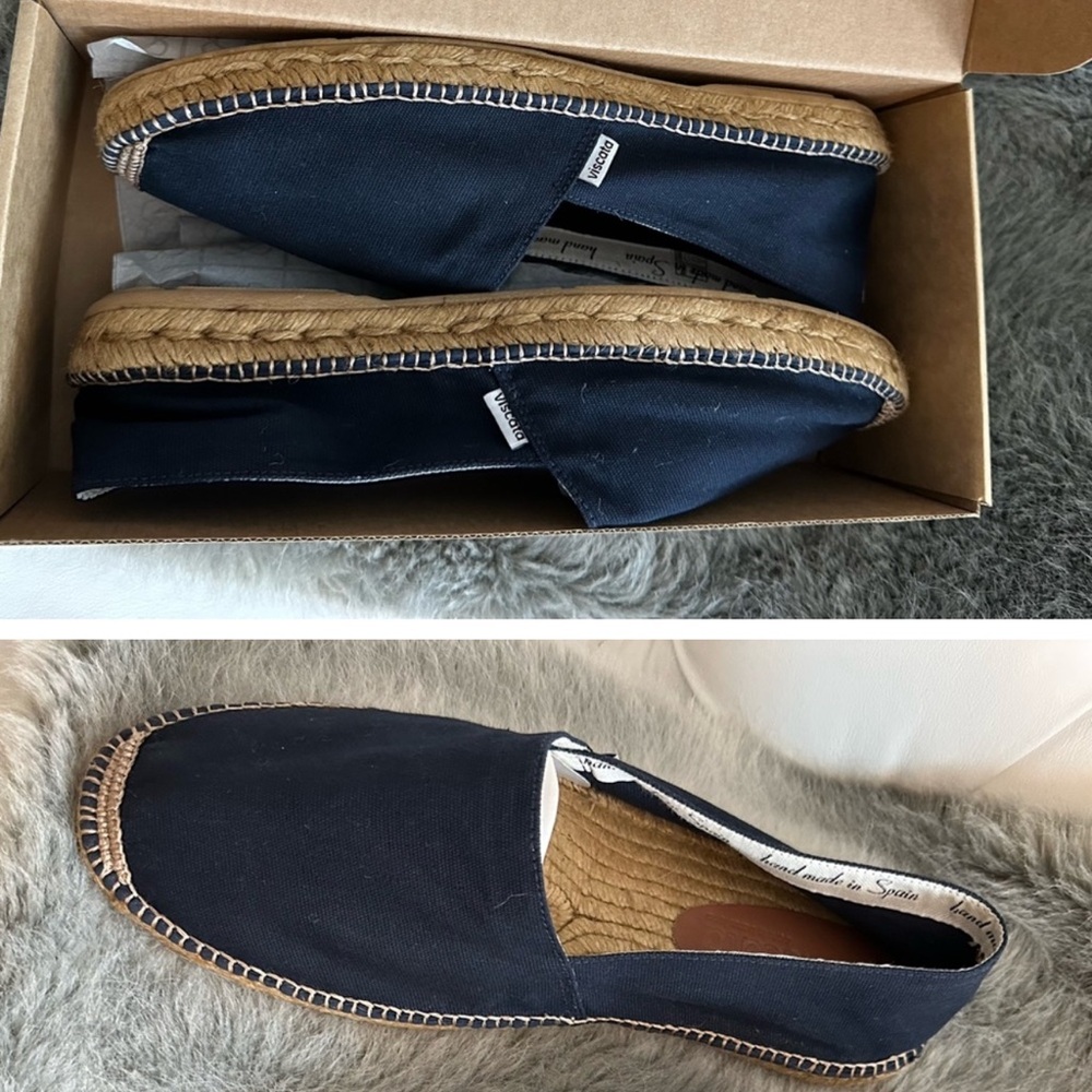 Viscata Navy Stiges Espadrille shoes NWT NEW